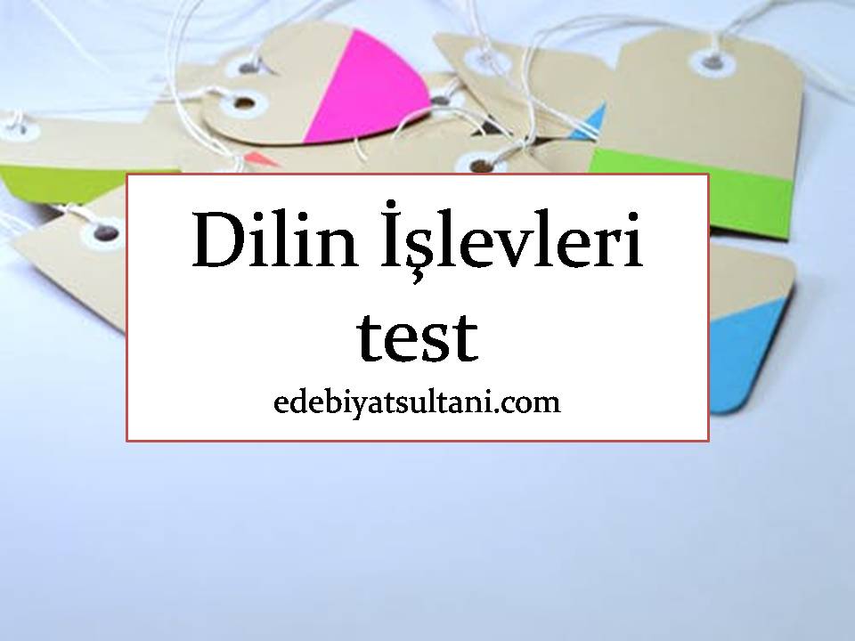 dilin islevleri test 1 edebiyat sultani